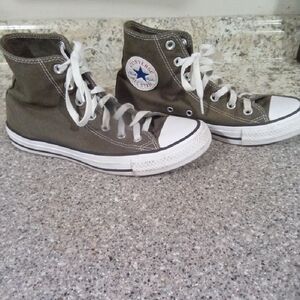 Converse Olive and White High-Tops